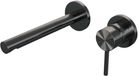 Brauer Gunmetal Edition Inbouw Wastafelmengkraan met Rechte Uitloop en Rozetten Model A1 Gunmetal Geborsteld PVD