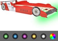 vidaXL Kinder raceauto bed met LED-verlichting 90x200 cm rood