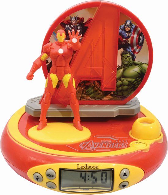 Lexibook Avengers 3D Iron Man Projectorklok met Magische Geluiden