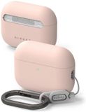 Ringke Silicone Hoesje Geschikt voor Apple AirPods Pro 3 - Siliconen Cover - Karabijnhaak - Case Roze