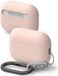 Ringke Silicone Hoesje Geschikt voor Apple AirPods Pro 3 - Siliconen Cover - Karabijnhaak - Case Roze