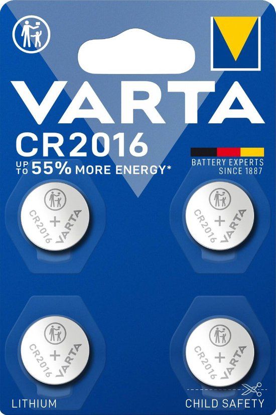 Varta CR2016 Lithium Batterijen - 4 stuks