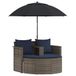vidaXL Tuin Sofa 8 st poly rattan Grijs en Marineblauw