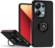 Tumundosmartphone Matte hoes met zwarte rand en 360° draaibare ring voor Xiaomi Redmi Note 13 Pro 4G