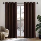 Deconovo Verduisterende Gordijn, 132x214 cm, 2 Stuks, Chocolade