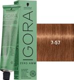 Schwarzkopf Professional Schwarzkopf – Igora Zero Ammonia 60 ml – 7-57 : Middelblond Mahonie Violet