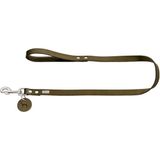 Hunter Looplijn Leder Olijfgroen - Hondenriem - 110x1.3 cm