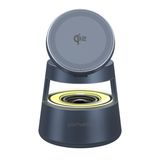 4smarts Aura Sound 3-in-1 Qi2 Draadloze Oplader Smartphone/AirPods/Watch Grijs