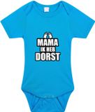 Bellatio Decorations Shoppartners Bv Mama ik heb dorst tekst baby rompertje blauw jongens - Kraamcadeau/babyshower cadeau - Babykleding 92