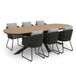LUX outdoor living Texas Texas antraciet/Flora Stone Grey dining tuinset | 6 personen | polywood + touw | 260cm