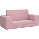 Canapé-lit peluche doux Rose pour enfants 2 places
