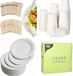 Packadi set de 500 pièces de couverts jetables avec assiettes, gobelets et serviettes
