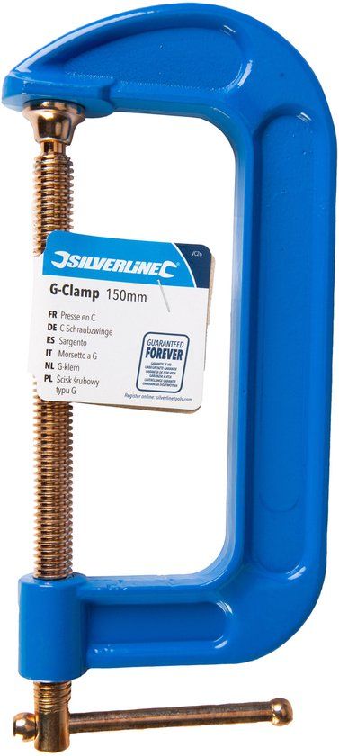 Silverline G-Klem - 150 mm - Blauw/Geel