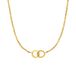 Lucardi Dames Stalen goldplated ketting met 2 cirkels