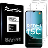Phonillico® Gehard Glas voor Xiaomi Redmi 15C 4G [Pack 4] Schermbeschermer Glasfolie