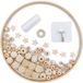 Attrape-rêves - Perles en bois - Anneau Ø 23 cm - Bois naturel - Pour chambre d'enfant et chambre de bébé