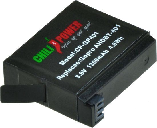 ChiliPower AHDBT-401 accu voor GoPro Hero4 - Actioncam - Li-Ion - 3 jaar garantie
