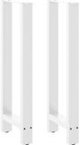 vidaXL Bartafelpoten - 2 stuks - 50x(100-101) cm - Staal - Wit