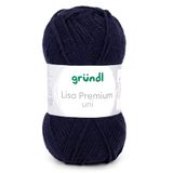 Gründl Lisa Premium Uni Garen, Acrylic, Marine, 3,5-4,5 mm, 760-19