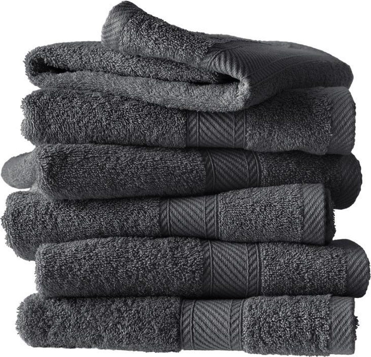 De Witte Lietaer badhanddoek Hélène 100 cm katoen grijs 6 stuks