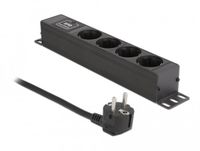 Delock Power Socket 4-way with surge protection 1U black