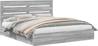 vidaXL Opbergbed met lade Grijs Sonoma 200 x 200 cm Bewerkt hout