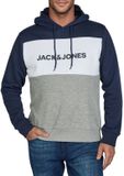 Jack & Jones Heren Trui JWHLOGO BLOCKIN Regular Fit Blauw 4XL