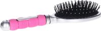 Merkloos / Sans marque Hairmaster Haarborstel - zilver met roze handvat - 23 x 6 cm - kunststof - heren/dames/kinderen