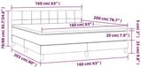 vidaXL Boxspring met matras stof zwart 160x200 cm