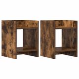 vidaXL Plantenstandaard 2 st gerookt eiken 30 x 30 x 40 cm