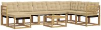 vidaXL - Hoek loungeset - 8 zitplekken - Wit en Beige