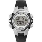 Timex Sport 33 mm horloge, uniseks - zwarte harsband, digitale wijzerplaat, zilverkleurige kast, TW5M61300
