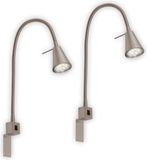 Briloner Tuso - Set van 2 Wandlampen - bedlampen - incl. warm wit licht 3.000 K - GU10 - mat nikkel - metaal