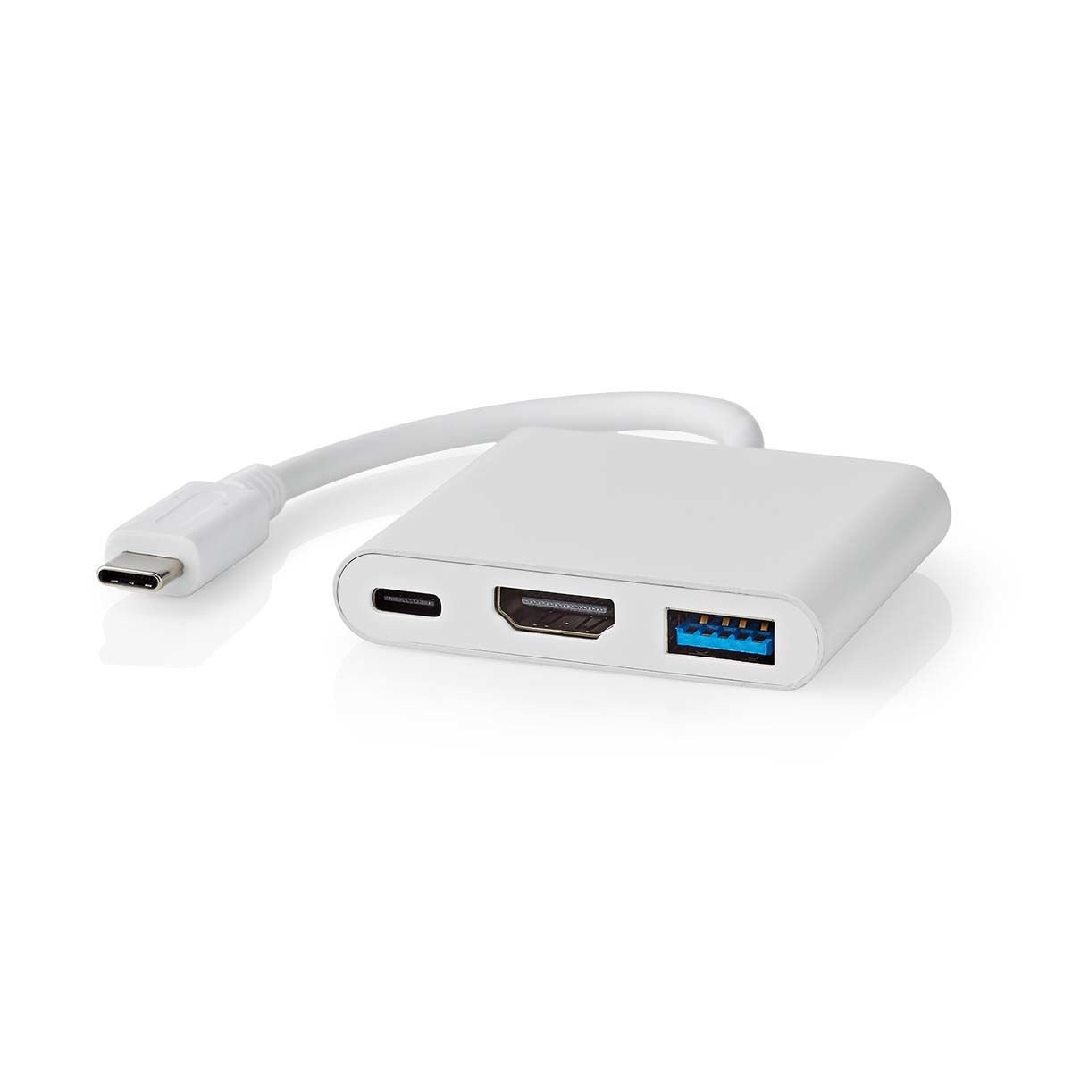 Nedis USB-C Multi-Port Adapter - HDMI, USB-A, USB-C - White