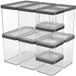 Rotho Loft Set van 10 opbergdozen, zwart
