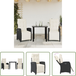 Vidaxl Table de jardin - Ensemble à manger de jardin avec coussins 3 pcs noir