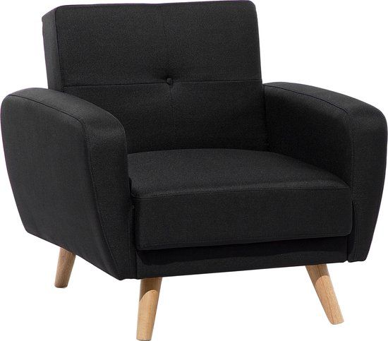 Beliani FLORLI Fauteuil - Zwart - Retro & Vintage - Stof