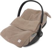 Jollein Voetenzak voor Autostoel & Kinderwagen - Cloudy Rib - Katoen - 42x82cm - Milky Coffee
