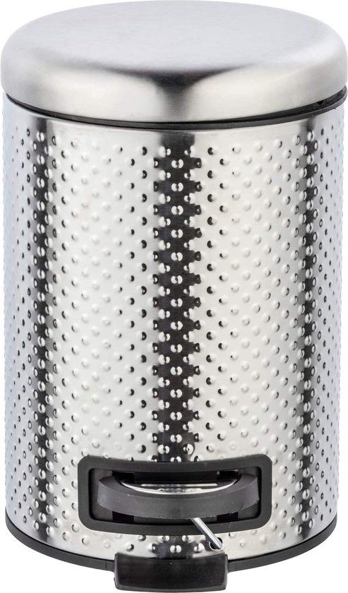 Wenko Cosmetica Pedaalemmer Punto - 3L - RVS - Zilver