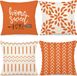 Goodivery ® Set van 4 kussenhoezen linnen kussenhoezen decoratieve kussenhoezen voor bank tuin bed bankkussen 40 x 40 cm (set van 4) oranje