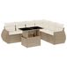 vidaXL Loungeset met kussens, polyrattan, beige