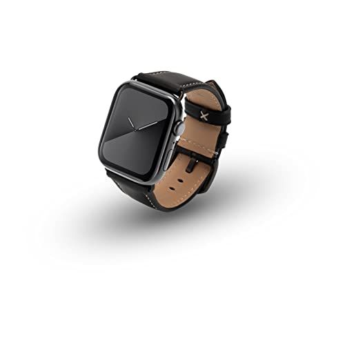 JT Berlin Charlie armband voor Apple Watch 49 mm / 45 mm / 44 mm / 42 mm leren armband zwart/zwart