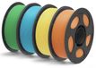 filament d'imprimante 3D, 1,75 mm, set de 4, 4 kg, mat, couleurs : vert, bleu, jaune, orange