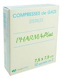 Alvita - compresses, stériles, 7,5 cm x 7,5 cm, 10 sacs de 2 compresses