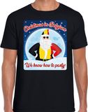 Bellatio Decorations Fout Belgie Christmas in Belgium we know how to party t-shirt zwart voor heren XL