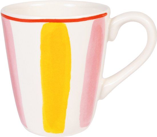 Blond Amsterdam, Even Bijkletsen Everyday Stripes: beker 0,35l roze/geel