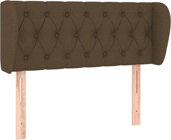 vidaXL Hoofdbord met randen 103x23x78/88 cm stof donkerbruin