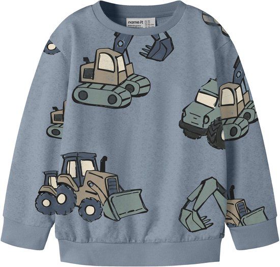 NAME IT Jongens Sweater NMMKARK LS NREG SWEAT UNB BOX - Blauw - Maat 122/128