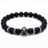 Memphis Kralen Onyx Spartan Helmet Grey Heren Armband