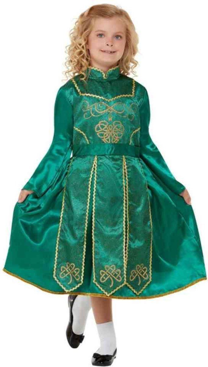 Smiffys Kinder Kostuum - Deluxe Irish Dancer Groen - Kids tm 12 jaar